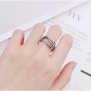 Ring Dainty Anxiety Adjustable Fidget With Beads Rotatable Anti Stress Relief